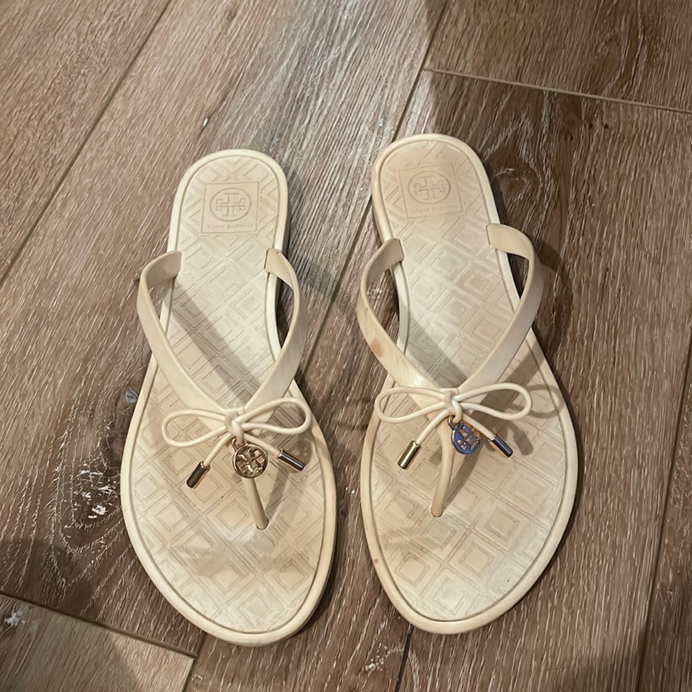 White tori Burch sandals!